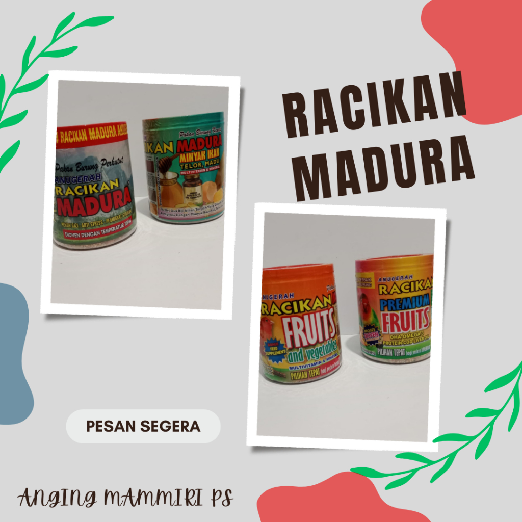 Jual Racikan Madura Fruit Buah & Sayuran (Pakan Makanan Burung Kenari ...