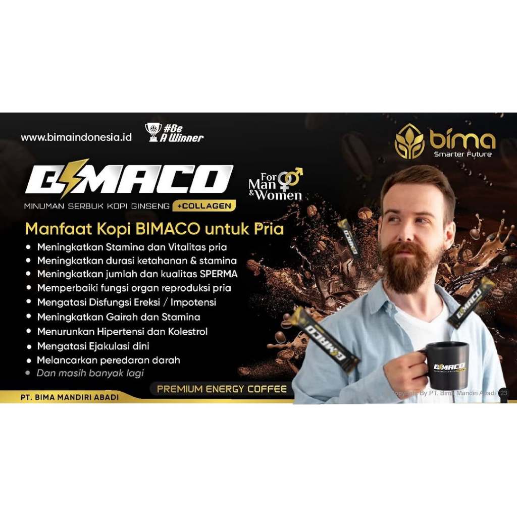Jual BIMACO 8 Sachet Serbuk Kopi Ginseng dan Collagen Energy Booster ...