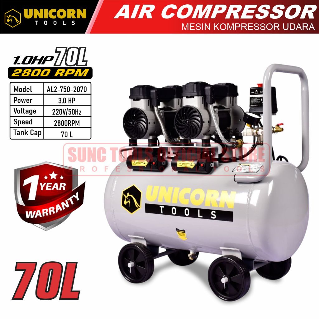 Jual UNICORN TOOLS Air Compressor Angin Kompresor Udara Angin Tanpa Oli ...