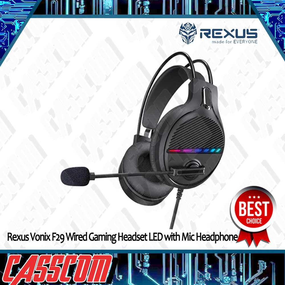 Jual Rexus Vonix F29 Wired Gaming Headset LED with Mic Headphone F-29 ...