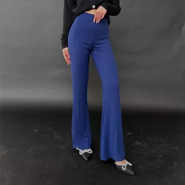 CORA PANTS Celana Panjang Knit Wanita Long Cullote Pants Highwaist Loose Flare Cutbray Pants
