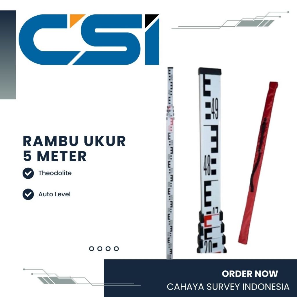 Jual Rambu Ukur 5M / Bak Ukur 5M / Mistar Ukur 5M + Nivo | Shopee Indonesia