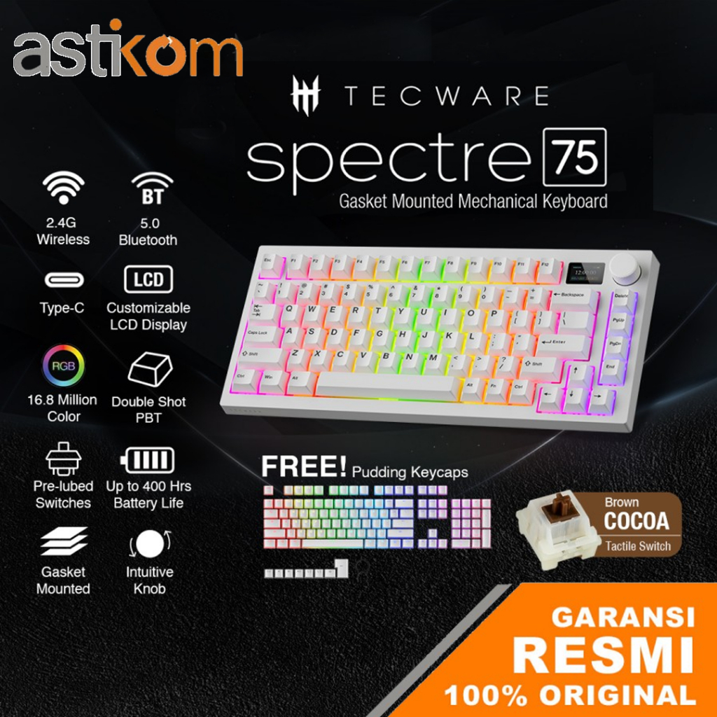 Jual Keyboard Gaming Mechanical TECWARE SPECTRE 75 Gasket Mounted ...