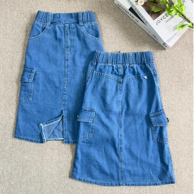 Jual ROK ANAK JEANS CARGO AALIYAH SKIRT rok anak usia 2-6Tahun | Shopee ...