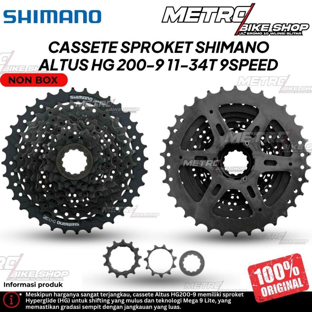 Jual Sprocket SHIMANO Altus CS HG200 9sp 11-34T original Cassete