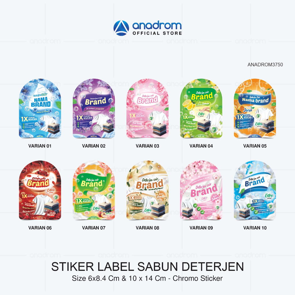 Jual [1 Pack] Stiker Kemasan Sabun Deterjen Pakaian | Sticker Label ...