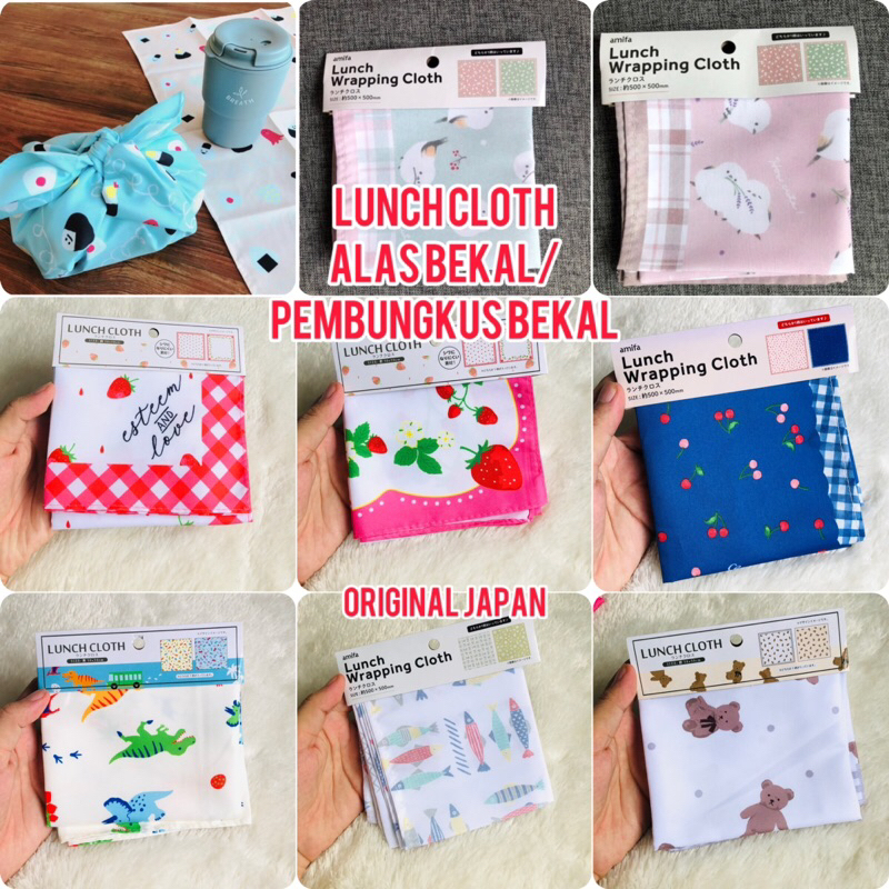 Jual lunch cloth motif onigiri shimaenaga strawberry cherry dinosaurus ...