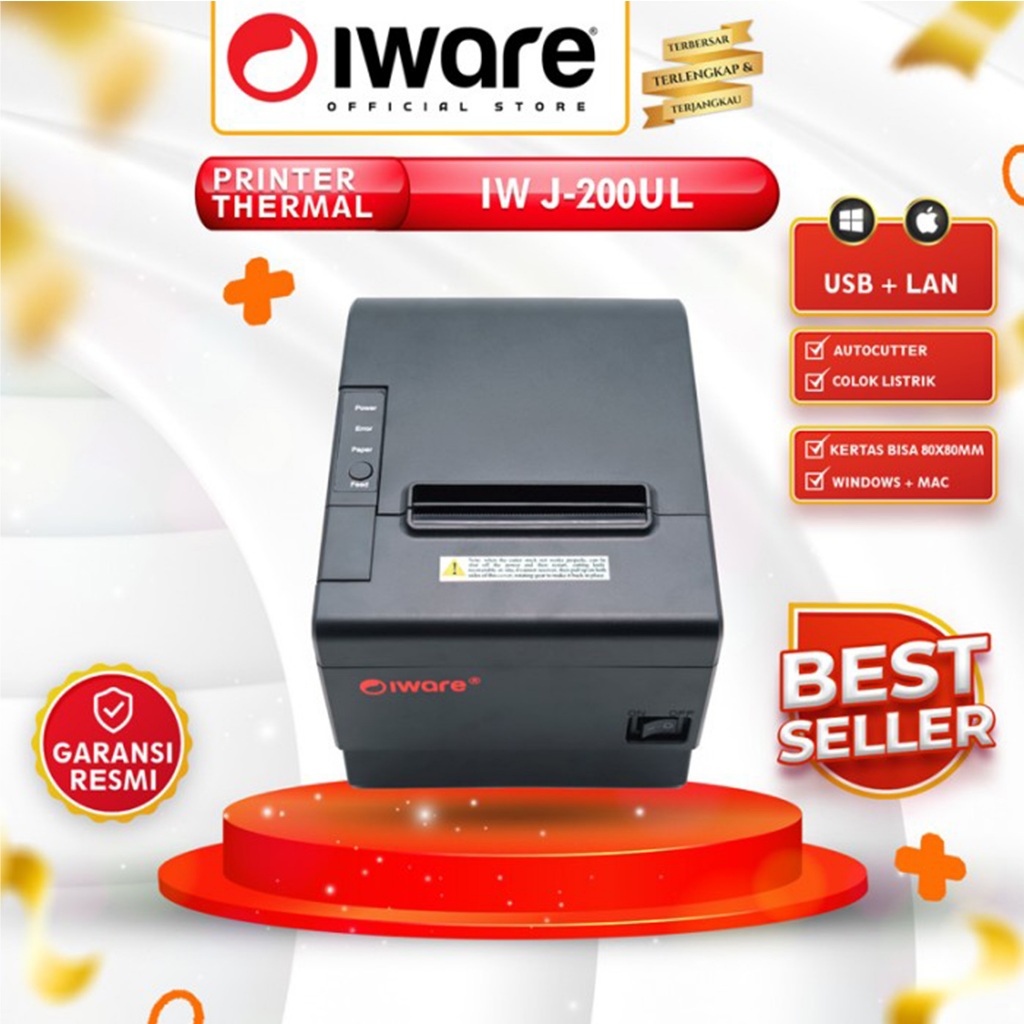 Jual PRINTER IWARE IW-J200 USB SERIAL LAN RJ11 AUTO CUTTER | Shopee ...