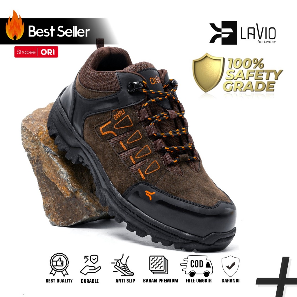 Jual Sepatu Pria Safety Ujung Besi Best seller Premium Quality Hiking ...
