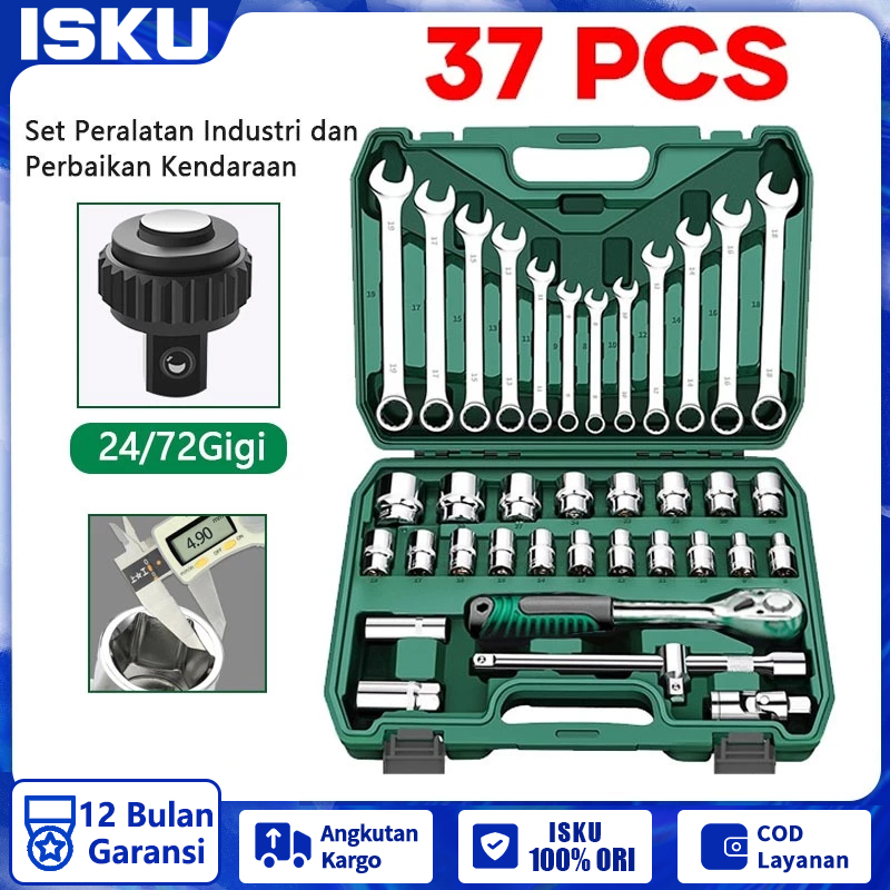 Jual ISKU Kunci Shock Set 37pcs/Tool Kit Set Alat Kunci Sok set