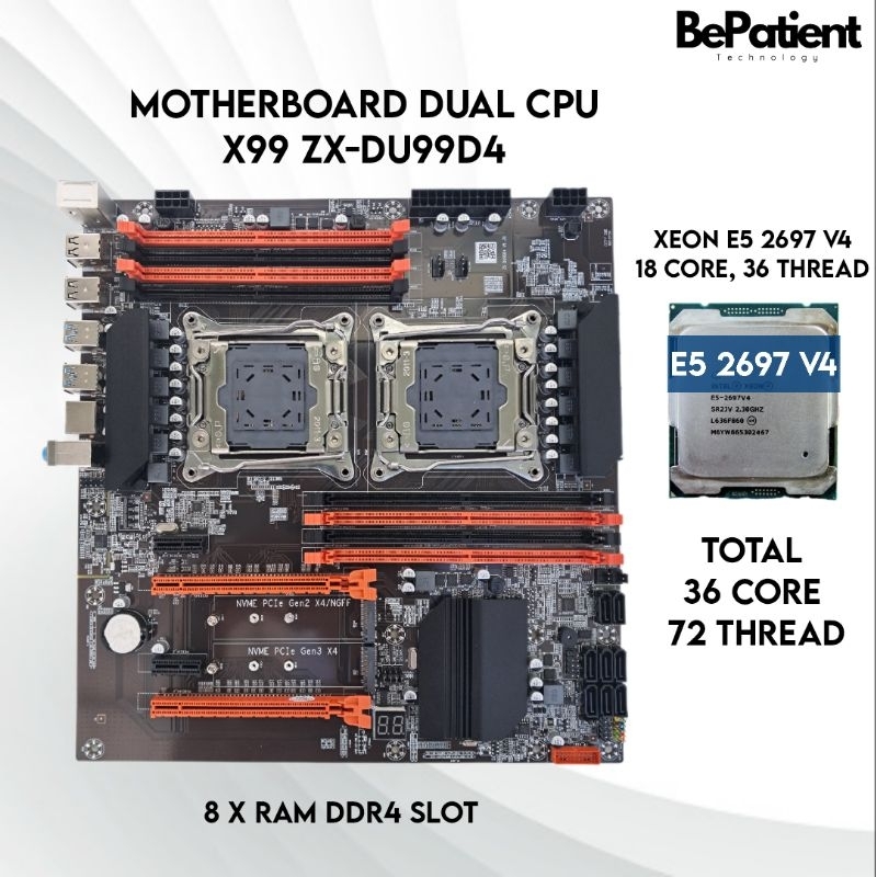X99 V4 Motherboard X99 Dual CPU LGA 2011-3 Xeon E5 V3/V4