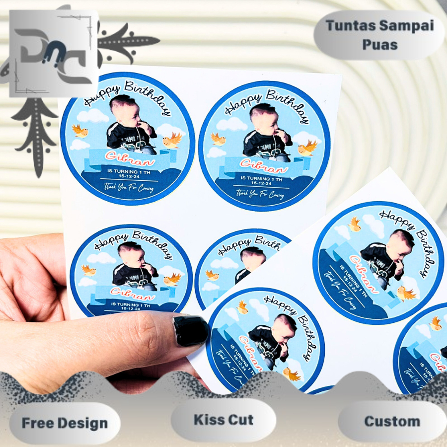 Jual 2-4 Stiker Vinyl Ulang Tahun Anak Anti Air Bentuk Bulat Label ...
