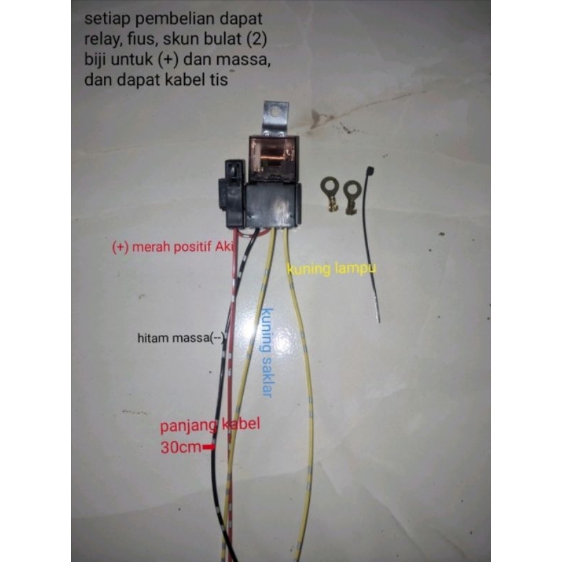 Jual paket relay transparan murah relay 80Ampere 12volt relay lampu ...