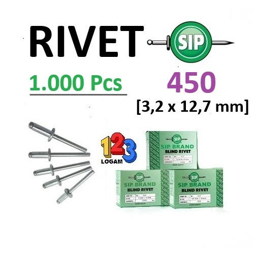 Jual Blind Rivet No. 450 - Paku Rivet Merk SIP Brand | Shopee Indonesia