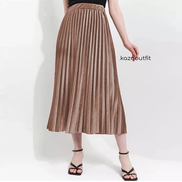 Rok Plisket Bludru Pendek 7 8 Premium Rok Bludru Velvet Premium Bisa