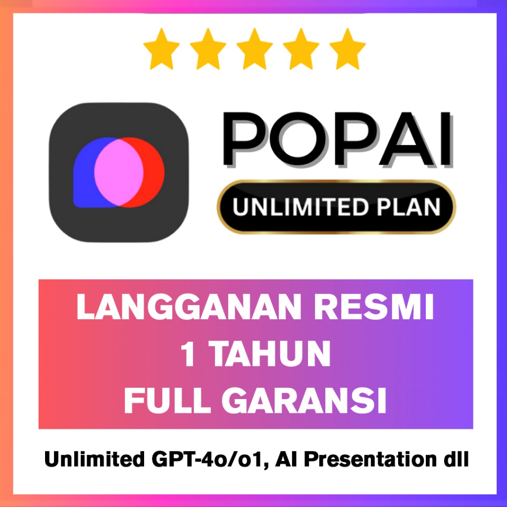 Jual PopAi Premium Unlimited Plan 1 Tahun Original | Shopee Indonesia