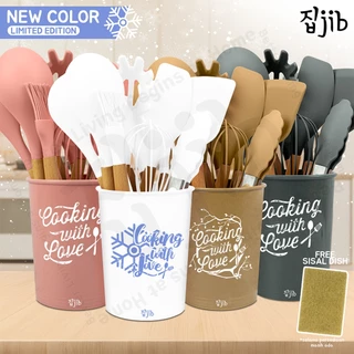 JIB Silicone Utensil Set / Kitchen Silicon Utensile Set + Bucket / Sodet Silikon / Spatula Set /  Utensile Set 13 pcs & 10 pcs
