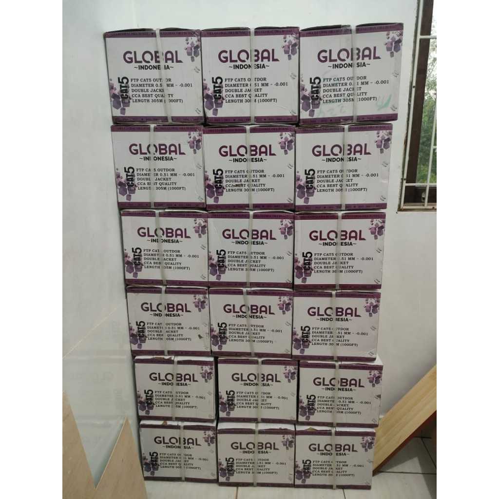 Jual kabelan Global Ftp Cat 5E 305 Meter Double Jacket Support 1000Mbps ...
