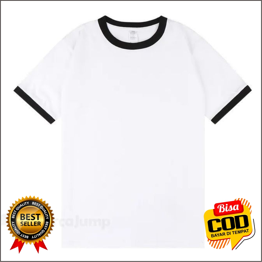 Jual kaos polos ringer tees series - kaos polos ringer tees hitam merah ...