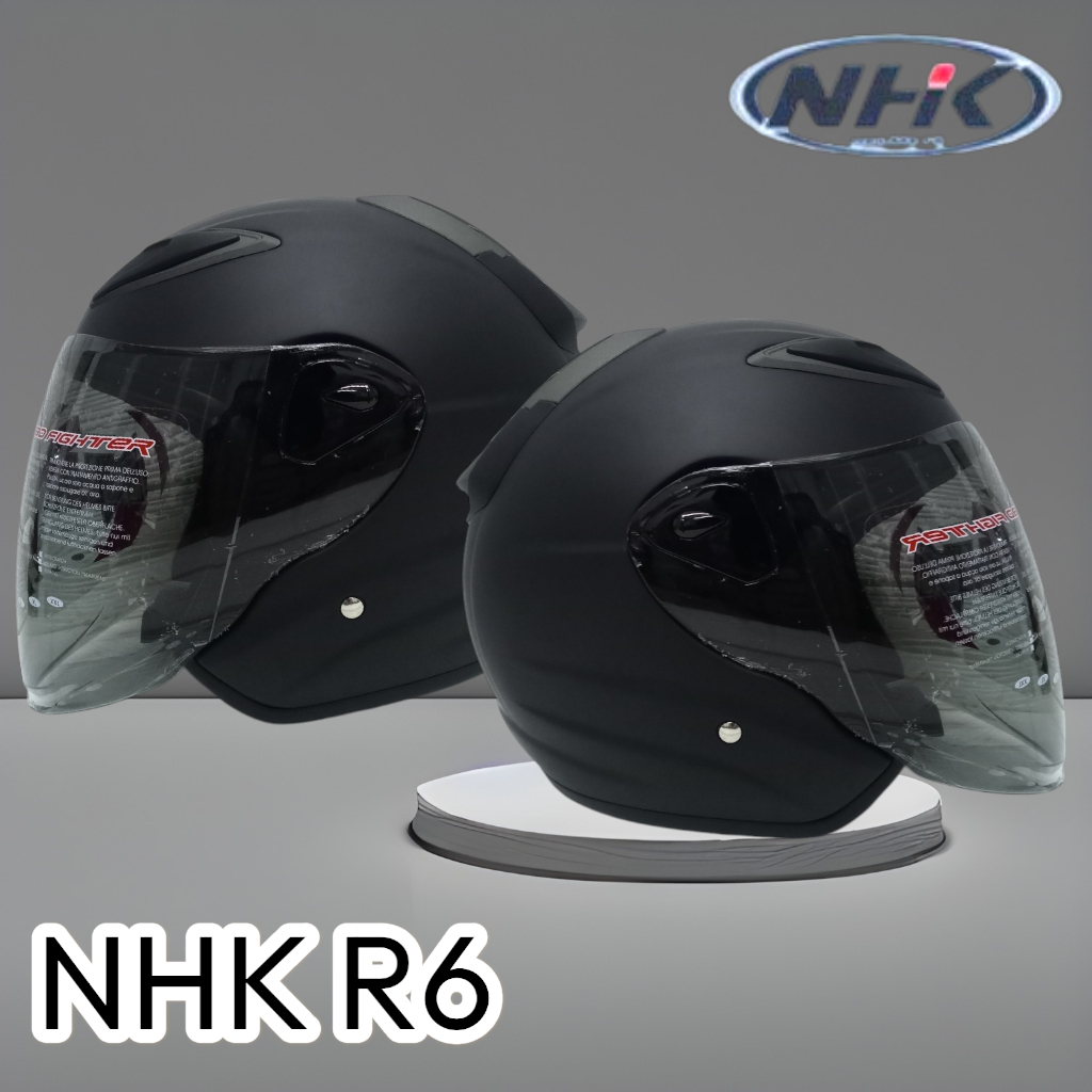 Jual NHK R6 HALF FACE SOLID ORIGINAL | Shopee Indonesia
