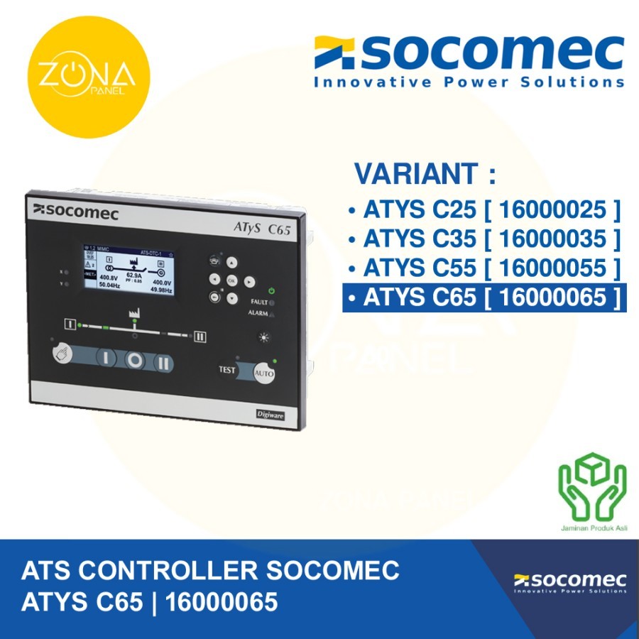 Jual CONTROLLER RELAY ATS CONTROLLER SOCOMEC ATYS C65 16000065 | Shopee ...