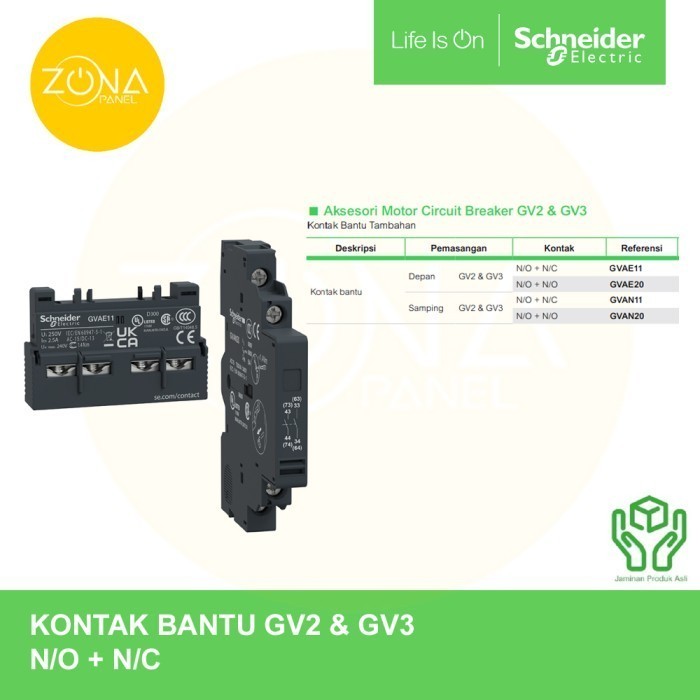 Jual AUXILIARY CONTACT KONTAK BANTU SCHNEIDER 1 NO + 1 NC GV2 & GV3 ...