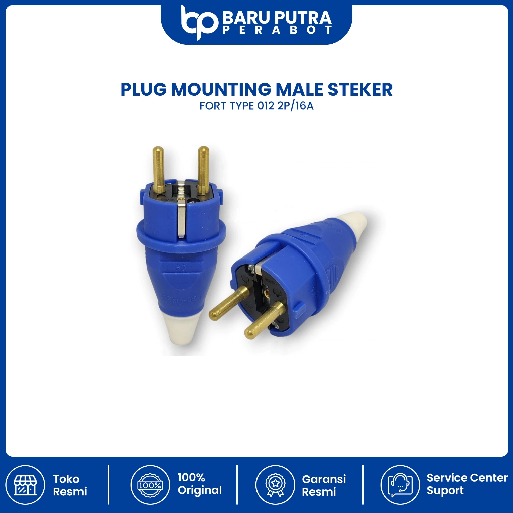 Jual Plug Mounting Male FORT Steker Waterproof Steker Plug Mounting 2P ...