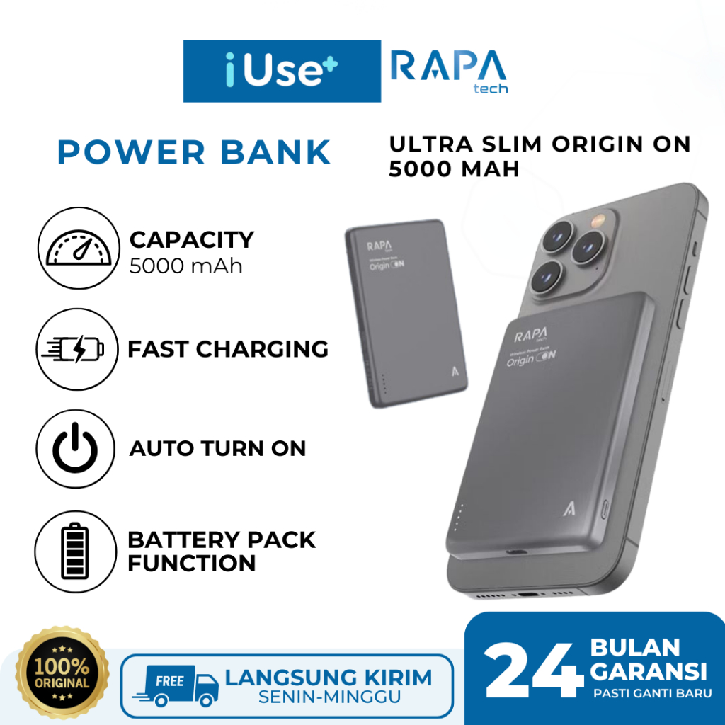 Jual Powerbank Magsafe RAPAtech Fast Charging iPhone Type C PB RAPA ...