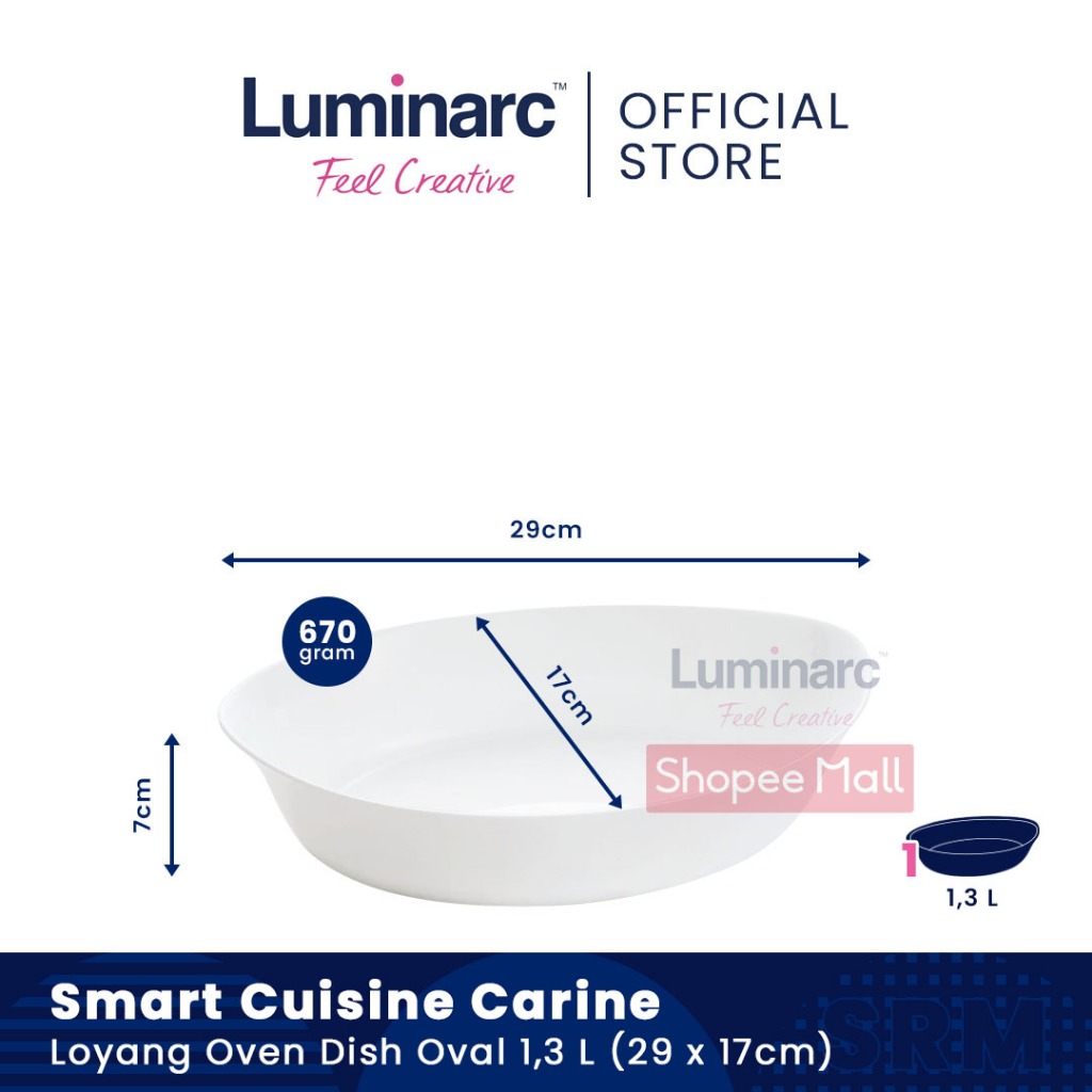 Luminarc - Plat à tarte blanc 28cm Smart Cuisine Carine 250°C