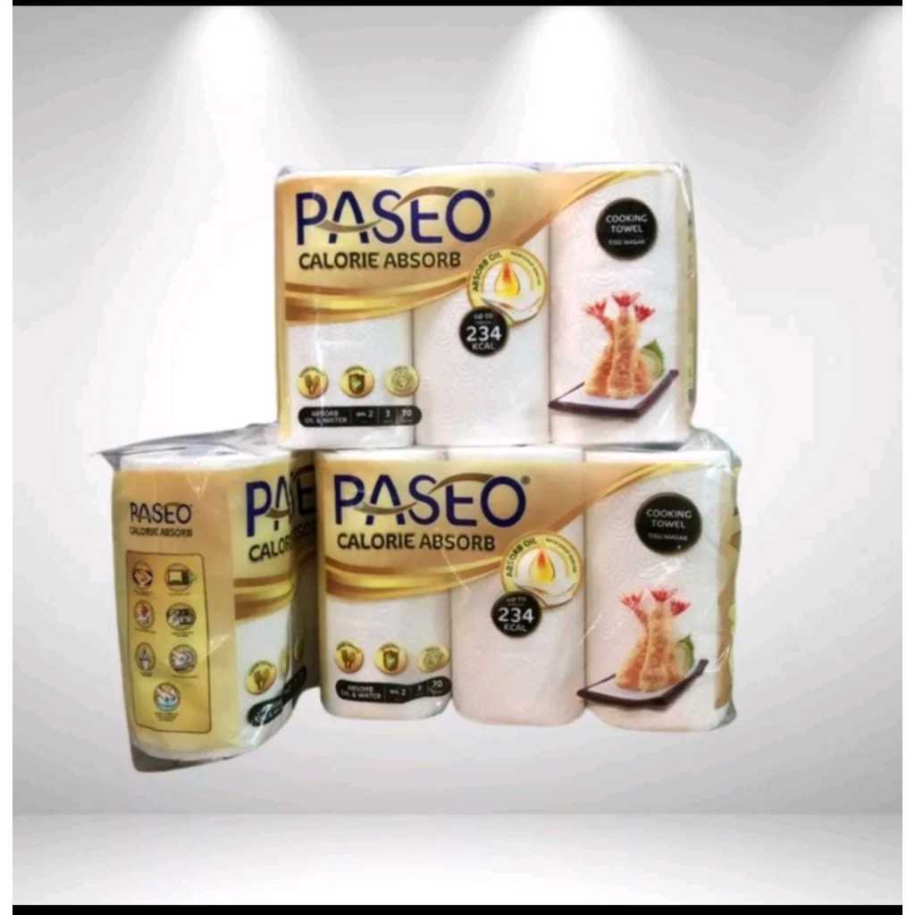 Jual [3 ROLL] Tissue Kitchen Paseo Cooking Towel Tissu Dapur Penyerap ...
