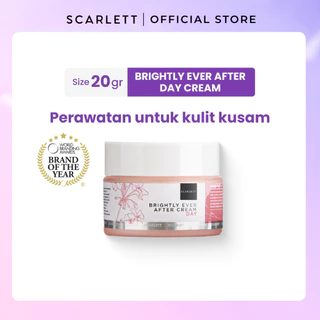 Scarlett Whitening Brightly Ever After Day Cream - Moisturizer Krim Pelembab Wajah untuk Mencerahkan Melembabkan & Memudarkan Noda Hitam di Kulit Wajah dengan Sensasi Menyegarkan || Kombinasi Glutathione & Niacinamide sebagai Pemutih Wajah
