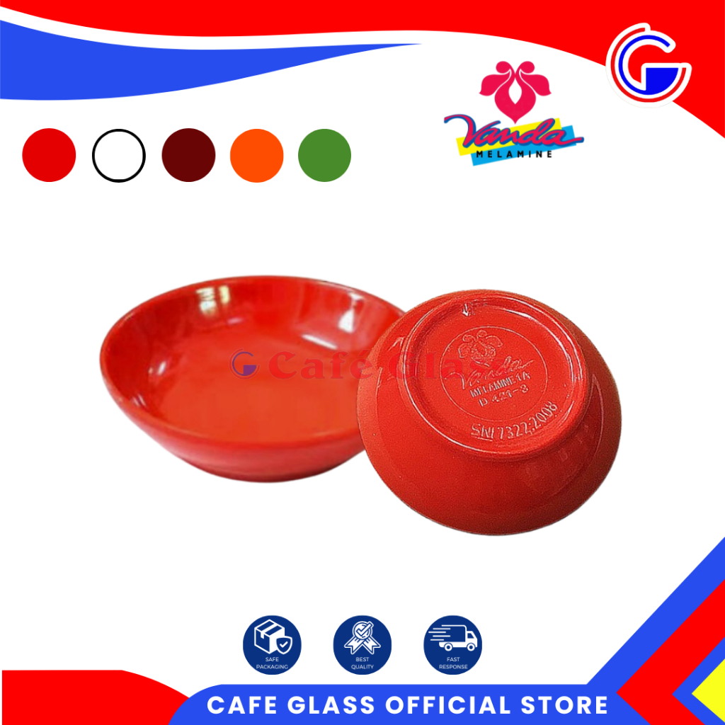 Lepek Kecap Melamin Anti Pecah - Lepek Sambal Warna-Warni 6.5Cm Vanda / Lepek Sambal 3