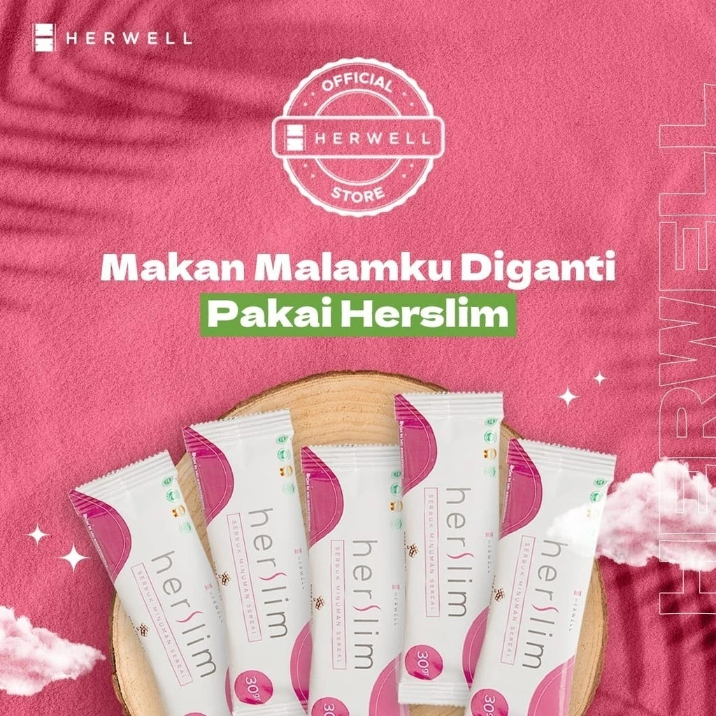 Herslim by Herwell 1 Box isi 20 Sachet Meal Replacement Susu Diet Penurun Berat Badan