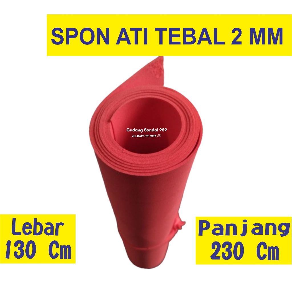Jual SPON ATI TEBAL 2 MILI WARNA MERAH LEBAR 130 CM X PANJANG 230 CM ...