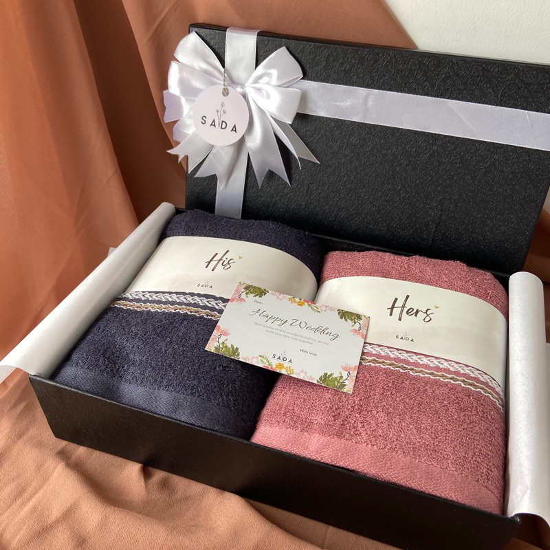 Jual SADA Box Gift Set Handuk Couple Dewasa Katun 70x145cm Kado ...