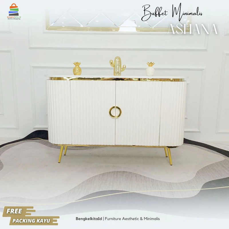 Ashana Meja TV Minimalis Modern Rak TV Lemari TV Bufet TV Minimalis Buffet Oval Credenza Aesthetic
