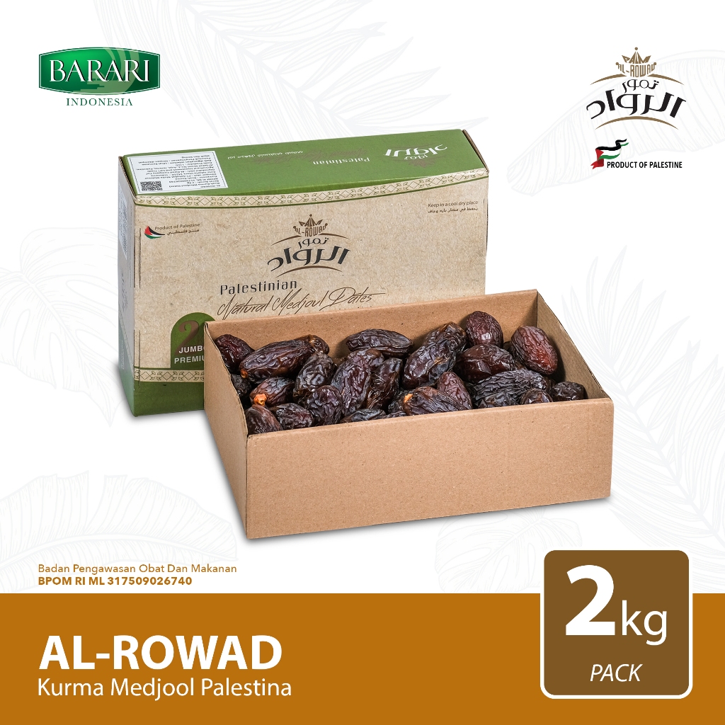 Jual AL-RWAD Kurma Medjool Palestina 2Kg Jumbo Large Premium Dates High ...
