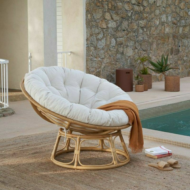 Jual KURSi ROTAN PAPASAN / KURSI TERAS SANTAI ALAMI | Shopee Indonesia