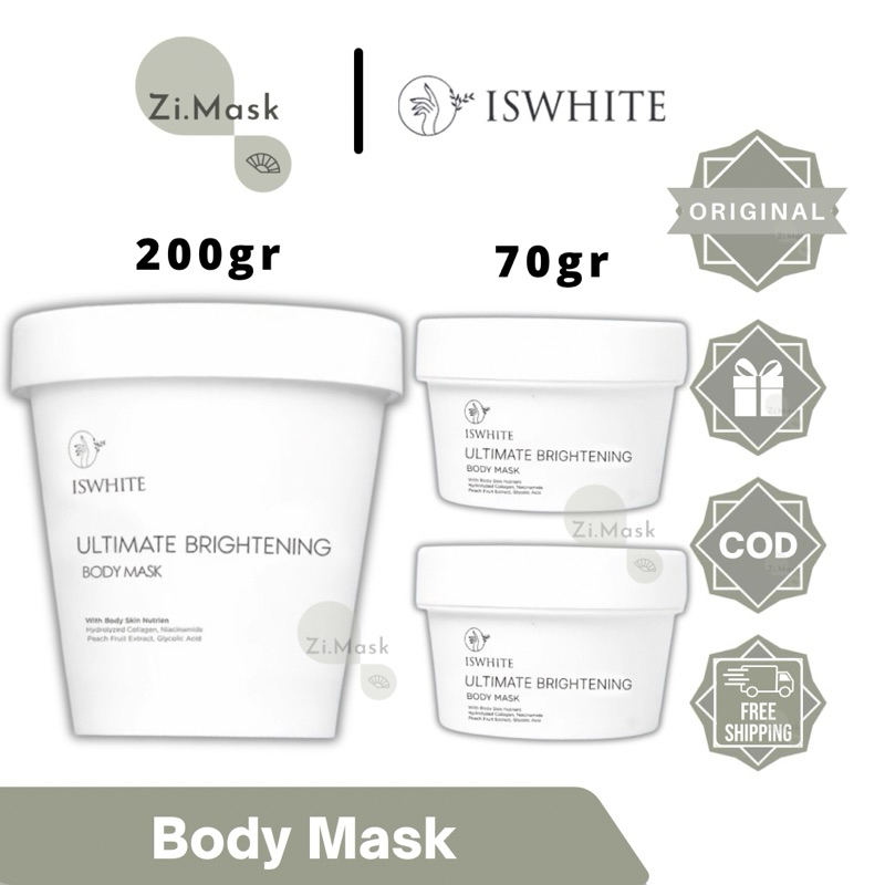 Jual ISWHITE Ultimate Body Mask with Hydrolyzed Collagen Niacinamide ...