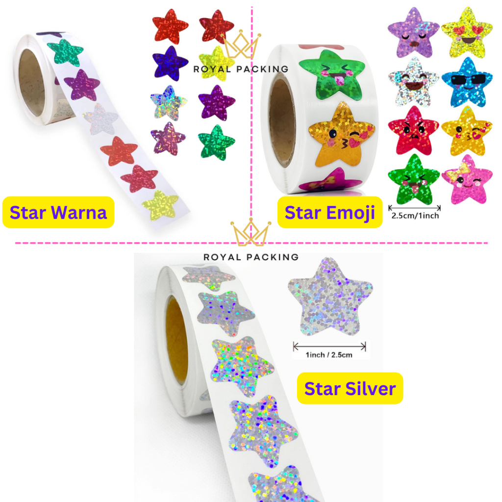 Jual [RP] 500 Pcs Stiker Motif Bintang Star Sticker Reward Stiker Star ...