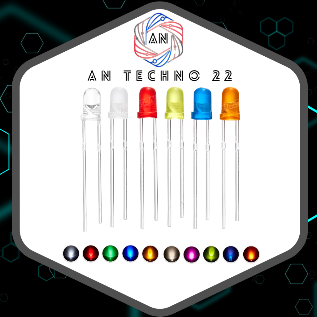 Jual AN TECHNO 22 - LED 3MM 3 MM F3 PUTIH HIJAU KUNING MERAH BIRU ...