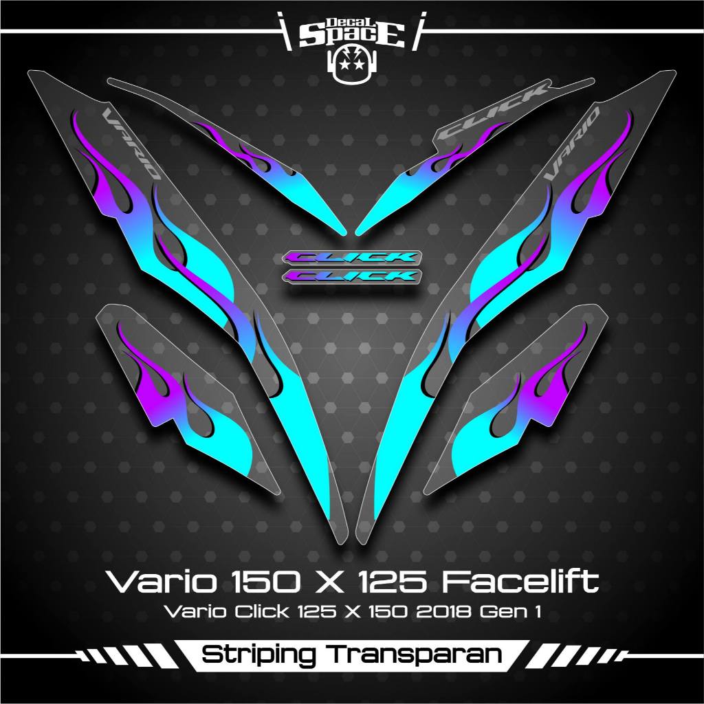 Jual STRIPING TRANSPARAN VARIO FACELIFT SKU 3 STICKER STICKER BENING ...