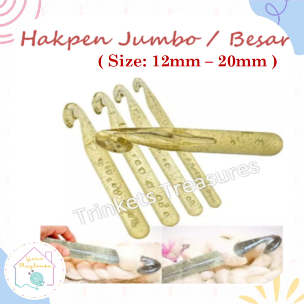 Jual SATUAN hakpen plastik plastic crochet hook alat rajut jarum rajut ...