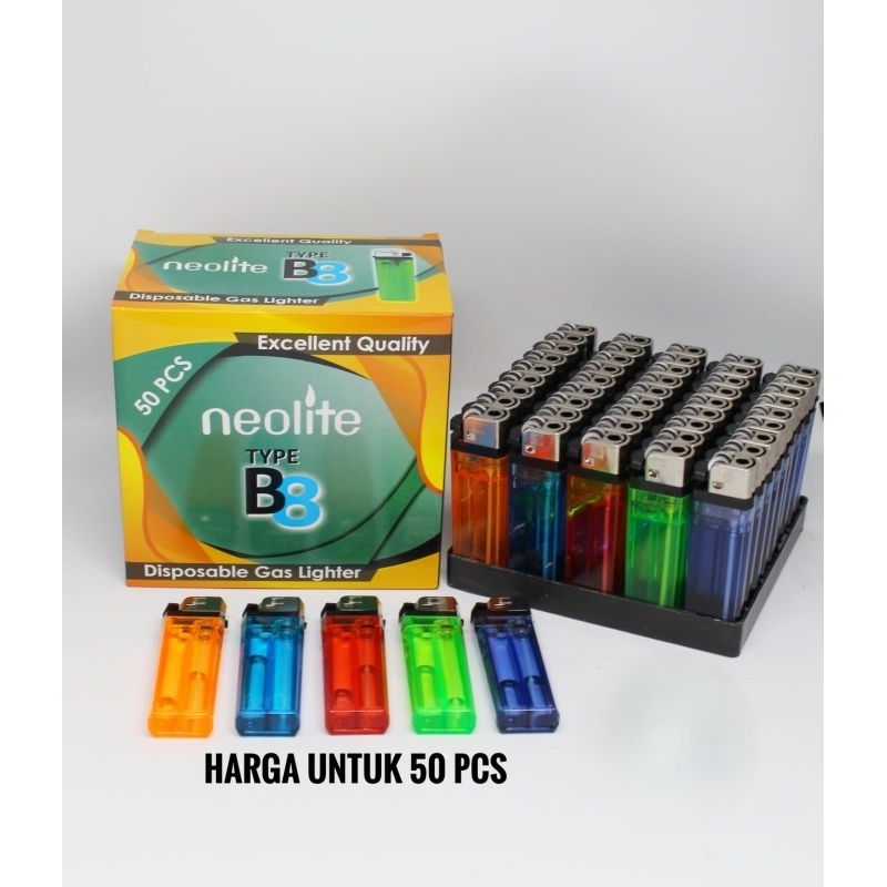 Jual Korek Api Gas Roda isi 50pcs - NEOLITE B8 | Shopee Indonesia