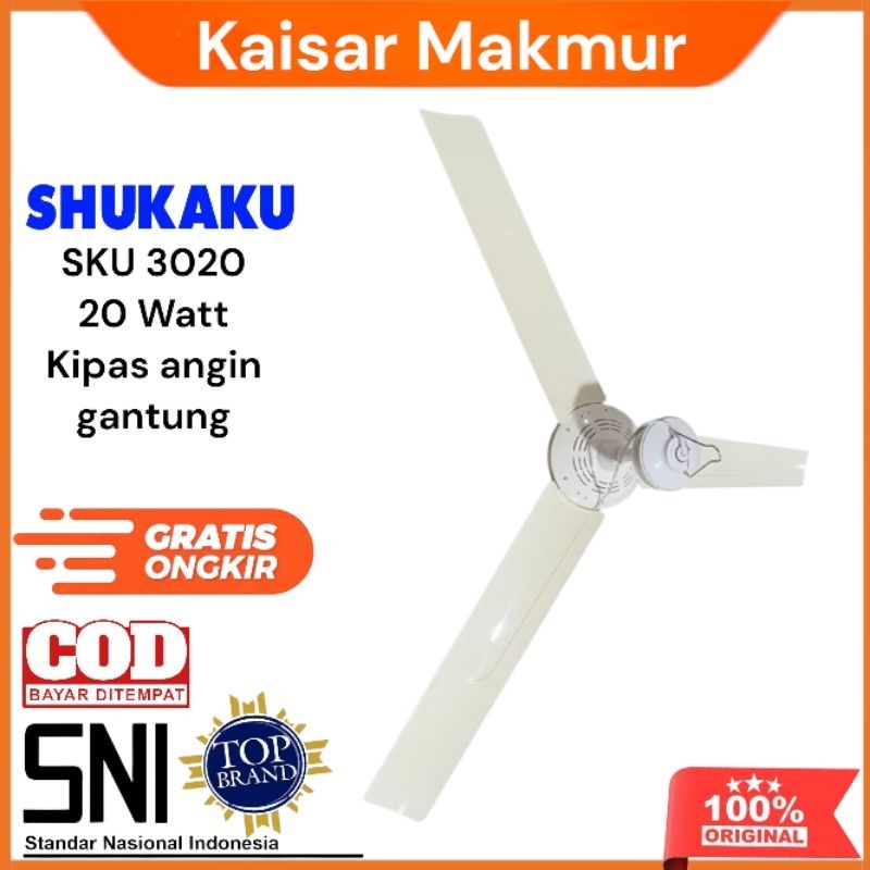 Jual Shukaku Mini fan Kipas angin Gantung 3 Baling 20 watt Sku 3020 ...