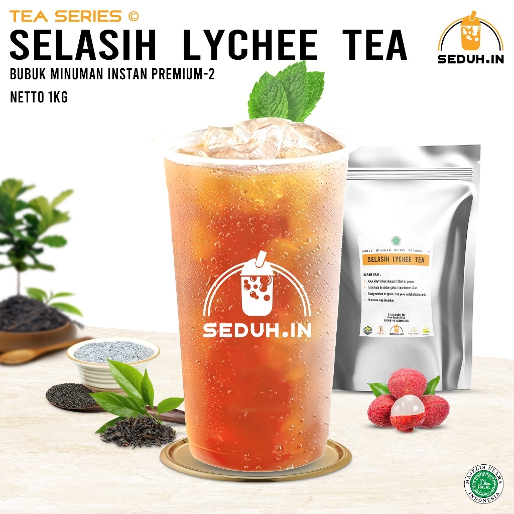 Jual SEDUHIN -OFFICIAL - Lychee Tea + Topping Selasih 1KG /Bubuk ...