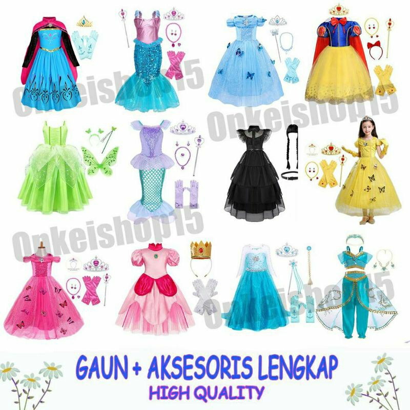 Jual Gaun + Aksesoris / Kostum Princess / Kostum anak perempuan ...