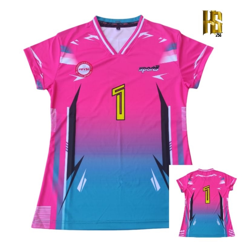 JERSEY VOLI WANITA FULL PRINTING KAOS VOLLY CEWE ATASAN VOLLEYBALL