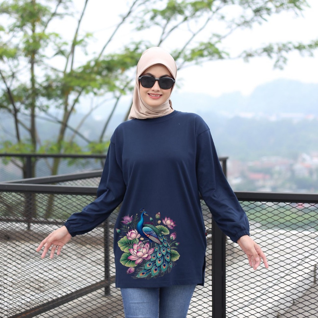 Jual Forever Cloth Kaos Oversize Wanita Lengan Panjang Kerut Cotton ...