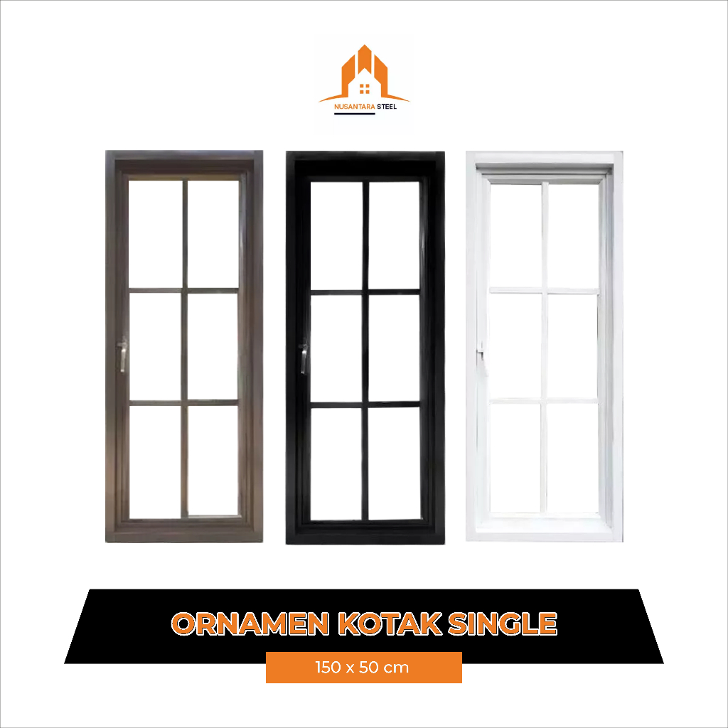Jual TBNS - (150X50CM ORNAMEN KOTAK SINGLE) SET JENDELA ALUMINIUM ...
